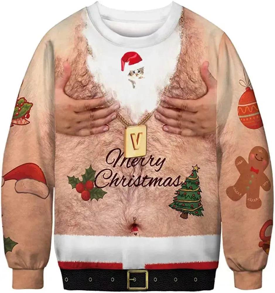Men's Fashion 3D Digital Printed Round Neck Christmas Sweatshirt - EX-STOCK Canada