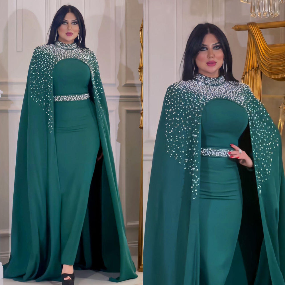 Middle East Muslim Rhinestone Beaded Heavy Industry Two-piece Suit Dress Robe - EX-STOCK Canada