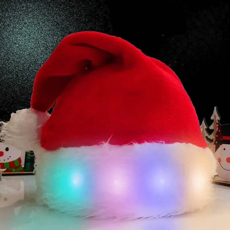 Christmas Hat LED Light Plush Children's Adult Christmas Decorations Christmas Supplies Luminous Santa Hat Home Decoracion - EX-STOCK Canada