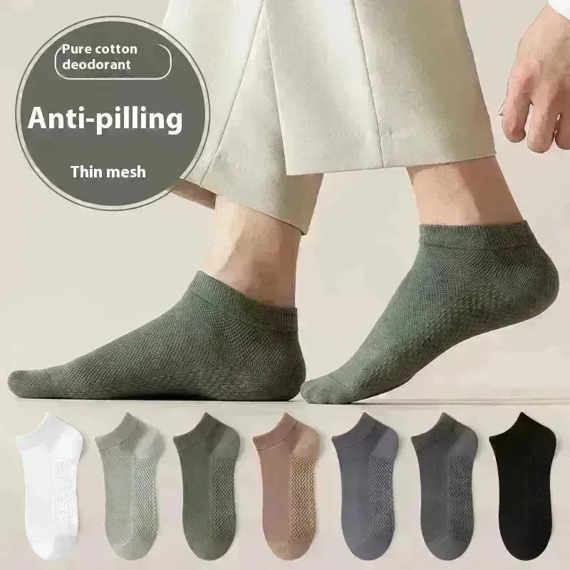 Cotton Anti-Pilling Ankle socks absorbing Invisible Tight Mesh Boat Socks - EX-STOCK CANADA