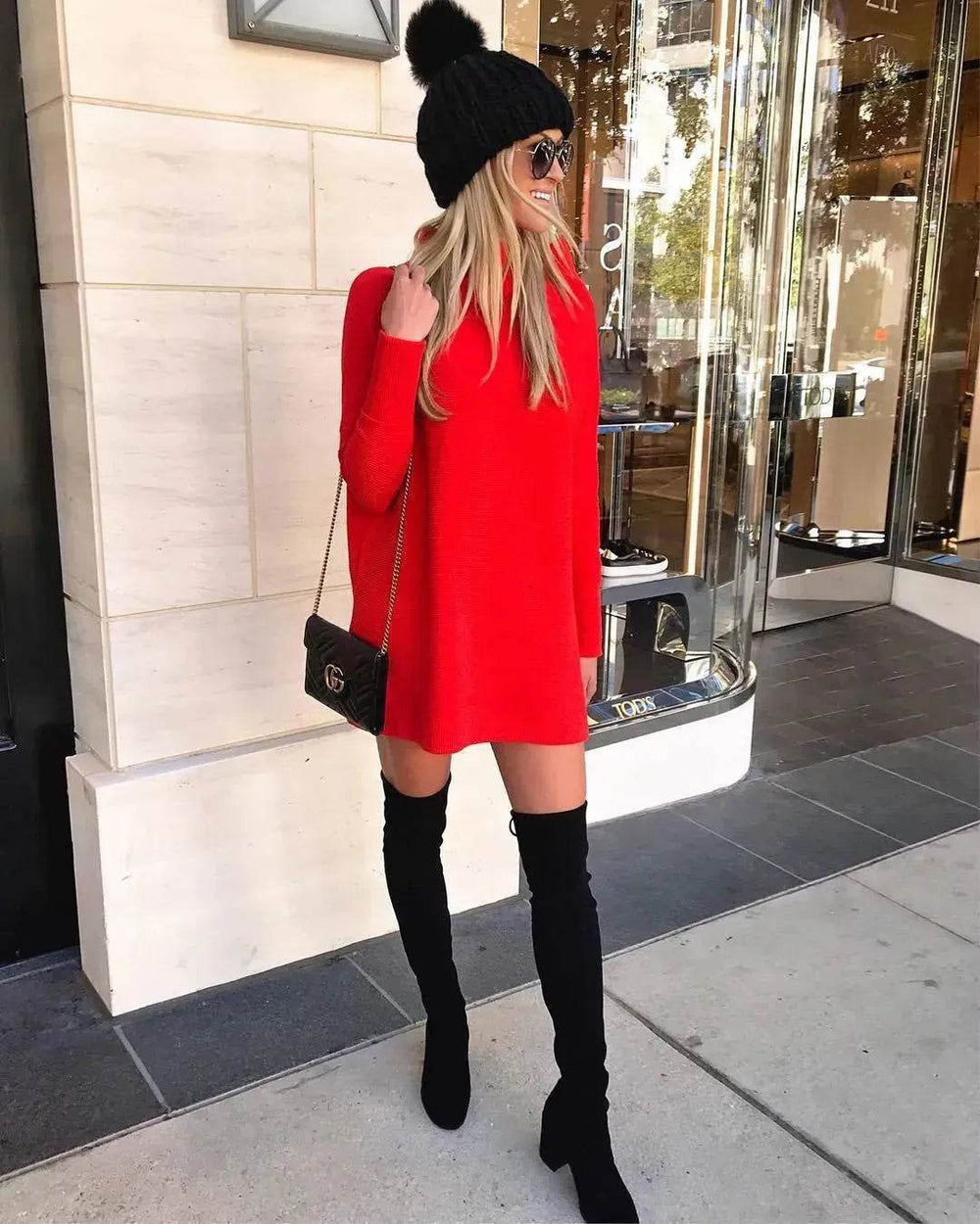 Oversized Mini Turtleneck Pullover Dress - EX-STOCK Canada