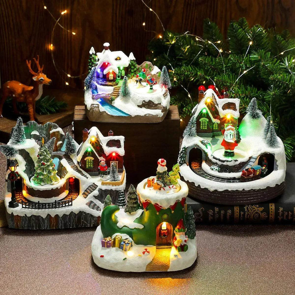Christmas Rotating Resin Luminous Music Box Ornaments - EX-STOCK Canada