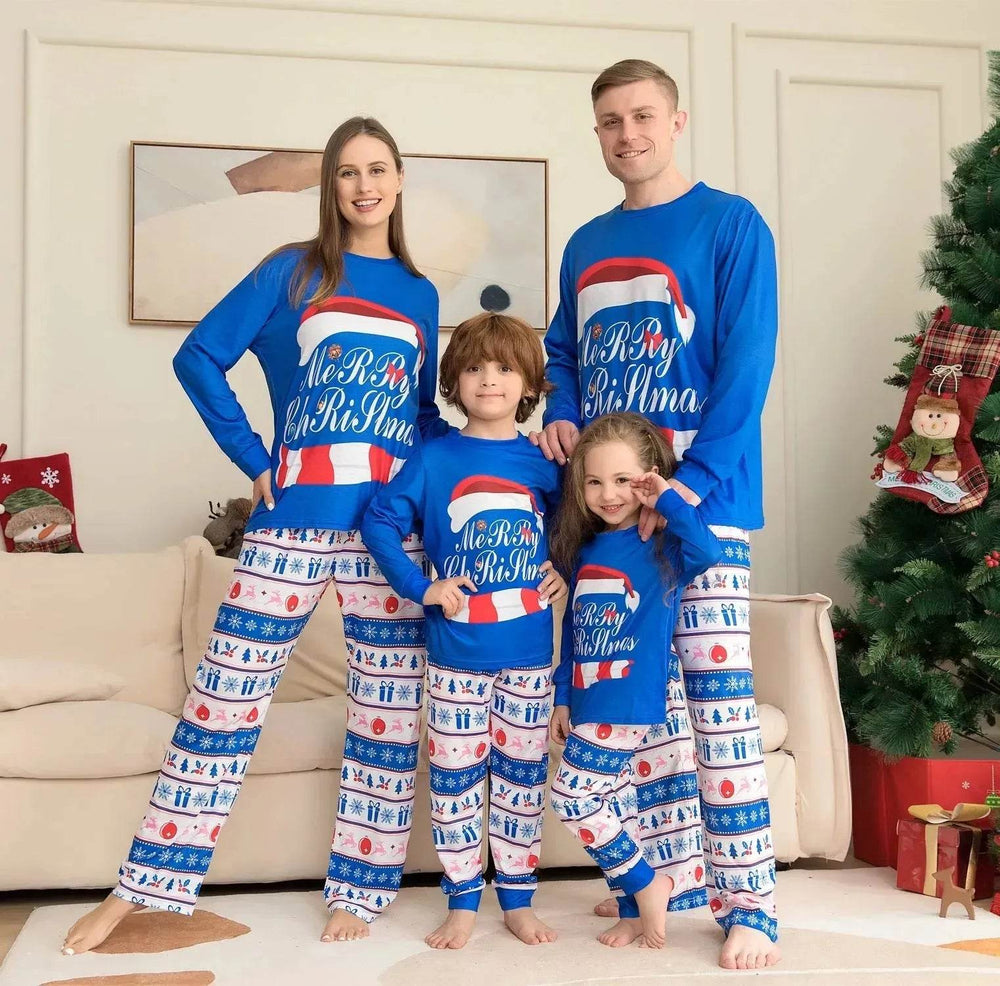 Matching Family Pajamas Sets Christmas PJ's Letter Print Top And Plaid Pants Jammies Sleepwear - EX-STOCK Canada