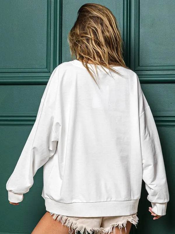 Christmas Fashion Round Neck Sequins Pullover top Sweatshirt for women - EX-STOCK Canada