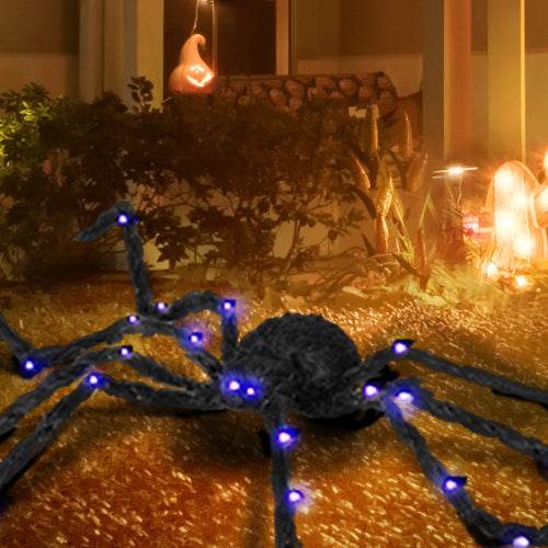 HOMCOM 3.25 Outdoor Halloween Decoration, Light-up Oversized Spider Halloween Prop With Light Up Bendable Legs - EX-STOCK Canada
