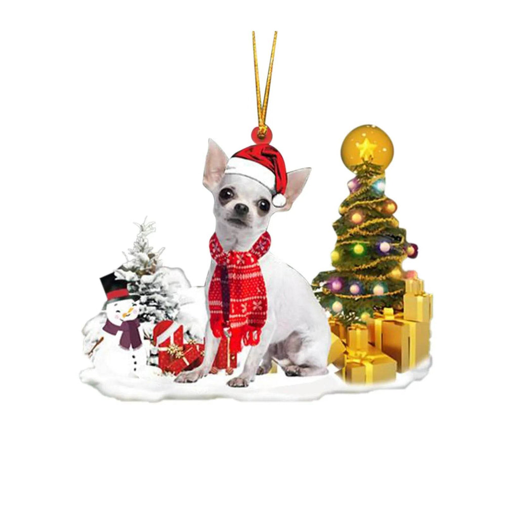 Christmas Family Puppies Decorate Trees With Lights - EX-STOCK Canada