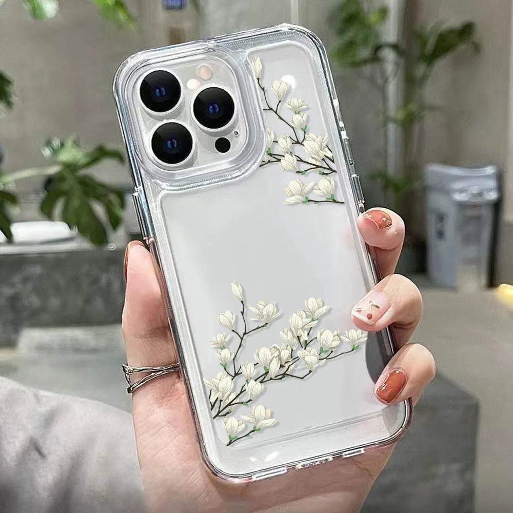 Antique Flower Transparent Phone Case - EX-STOCK Canada