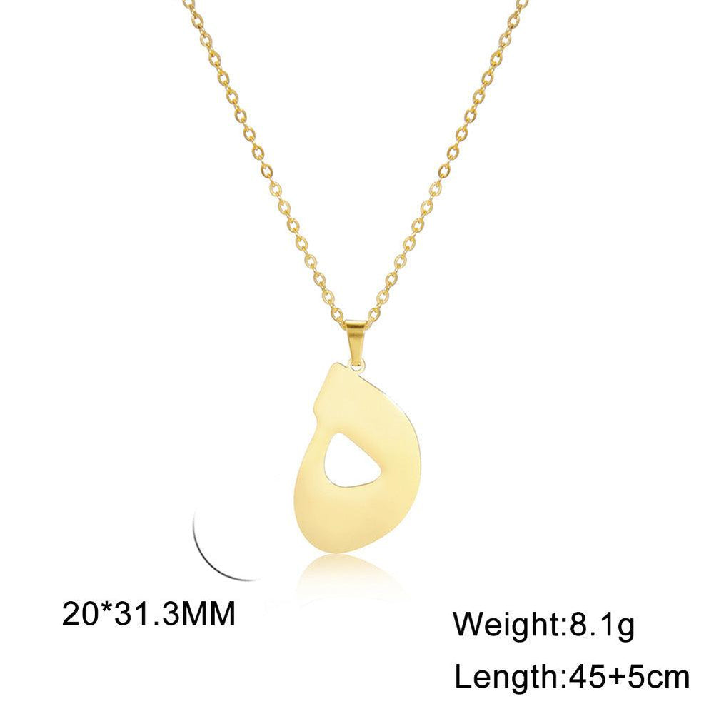 Cut Arabic Letter Pendant Stainless Steel Necklace - EX-STOCK Canada