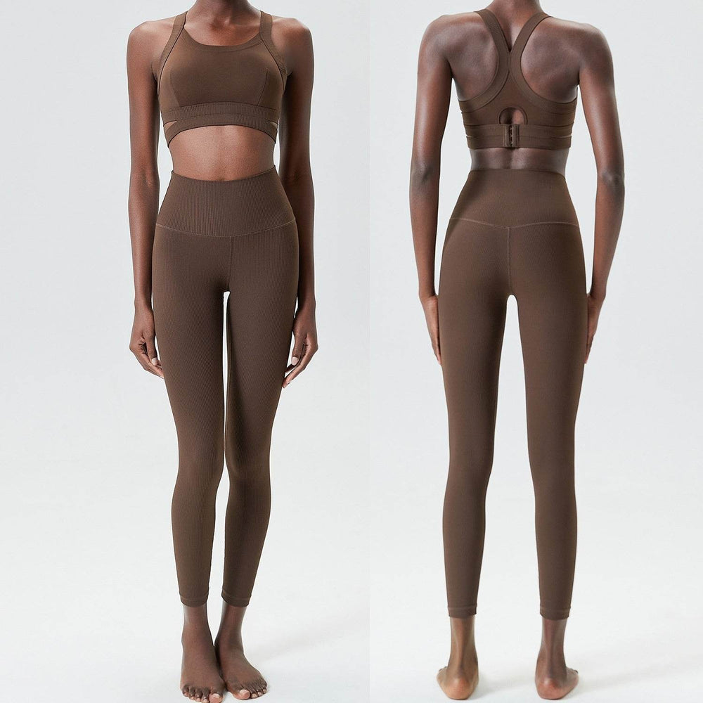 2pcs set Yoga Clothes Sleeveless Crop Workout top and Gym Leggings - EX-STOCK Canada