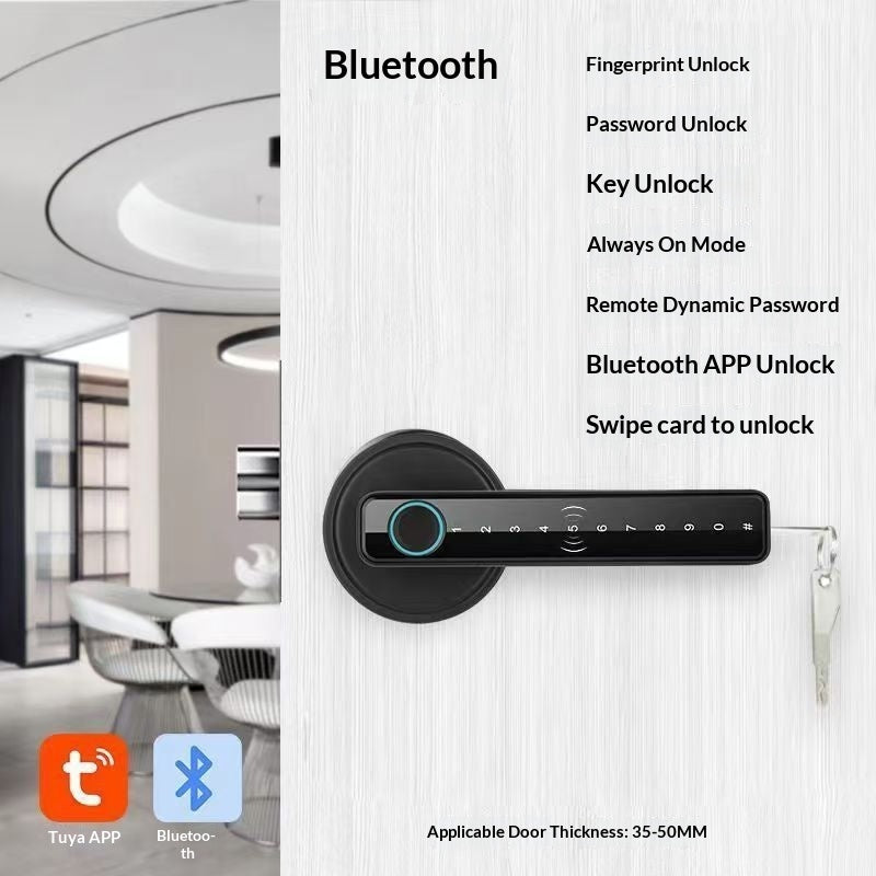 Bluetooth Smart Fingerprint Door Lock – Gold, Black & Gray