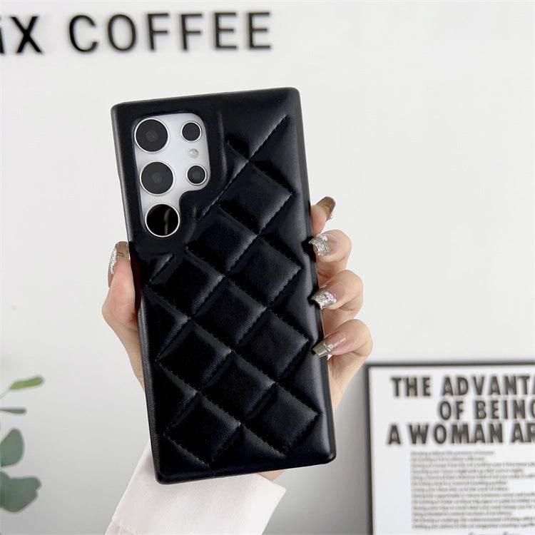 Diamond Plaid Samsung leather Phone case - EX-STOCK Canada