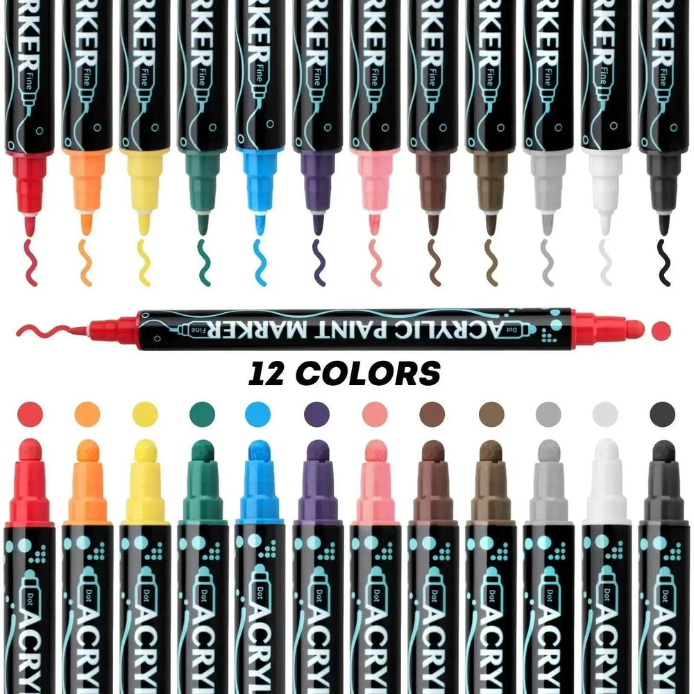 Acrylic Marker Pen Double-headed Stackable Water-based Paint Brush Paint Marker and Highlighter - EX-STOCK Canada