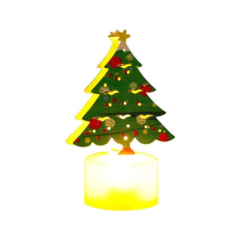 Bougies électroniques LED Lumières Arbres de Noël Père Noël Bonhommes de Neige Bougies Créatives Petites Veilleuses Ornements Décoratifs pour la MaisonEX-STOCK Canada
