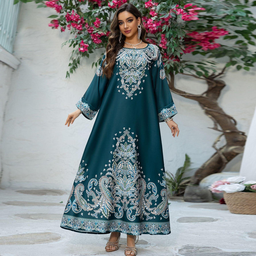 Muslim Robe Printed Dubai Women's Clothing Dress - EX-STOCK Canada
