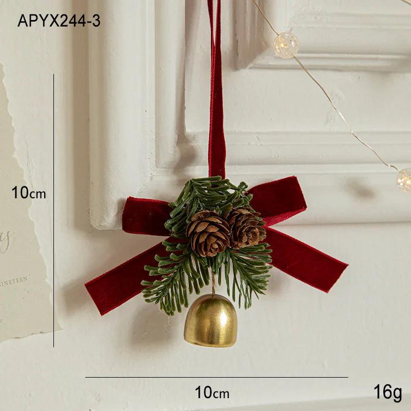 Christmas Little Bell Shape Velvet Bow Small Hanging Piece EX-STOCK Canada