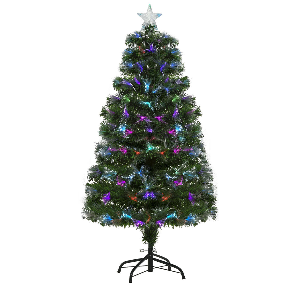 4ft Pre-Lit Optic Fiber Xmas Tree Artificial Spruce Tree Top Star EX-STOCK Canada
