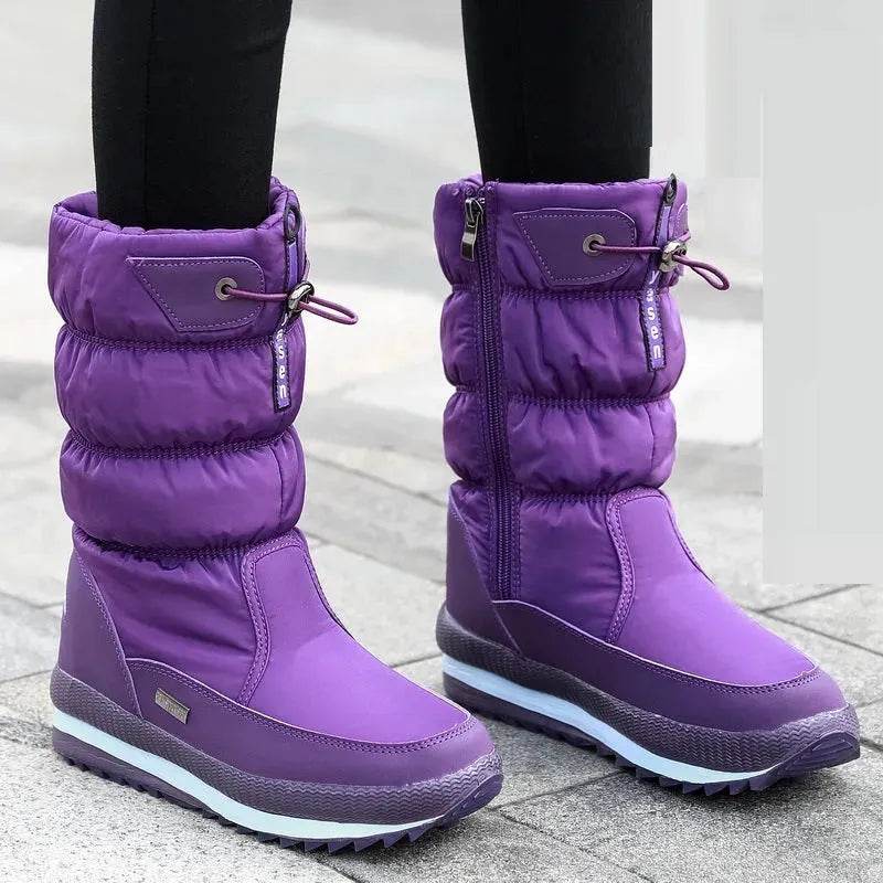 Winter New Plus Velvet Thick Cotton Shoes Thermal Middle Tube Waterproof Non-slip Boots - EX-STOCK Canada