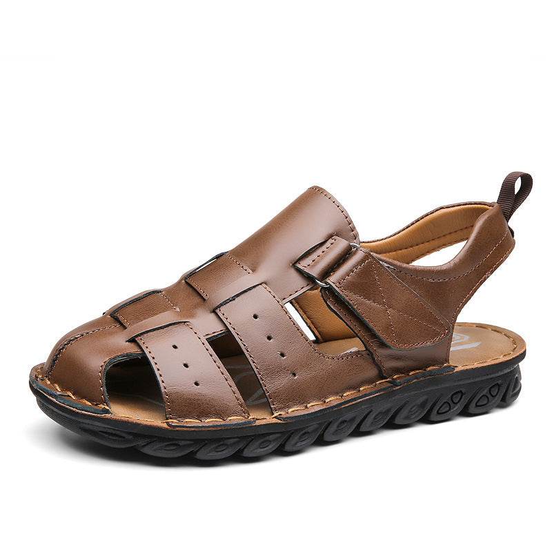 Men's Leather Sandals Soft Bottom Non-slip EX-STOCK CANADA