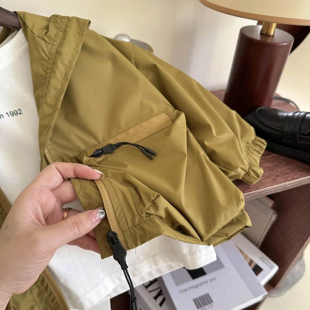 Boy Solid Color Short Hood Shell Jacket - EX-STOCK Canada