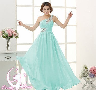 Evening dress one-shoulder dinner banquet long banquet EX-STOCK Canada