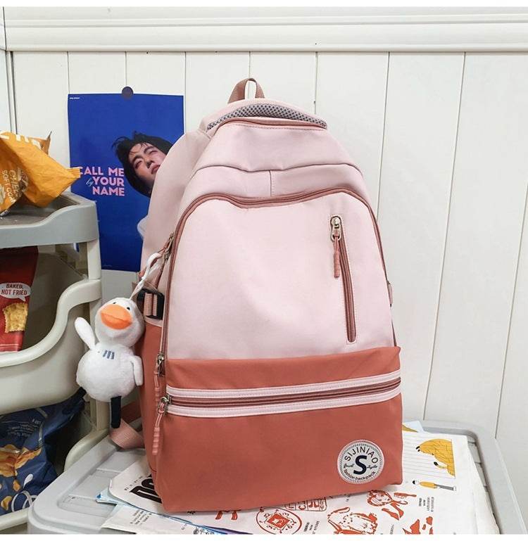 Retro Contrast Color Casual Backpack For Women - EX-STOCK Canada