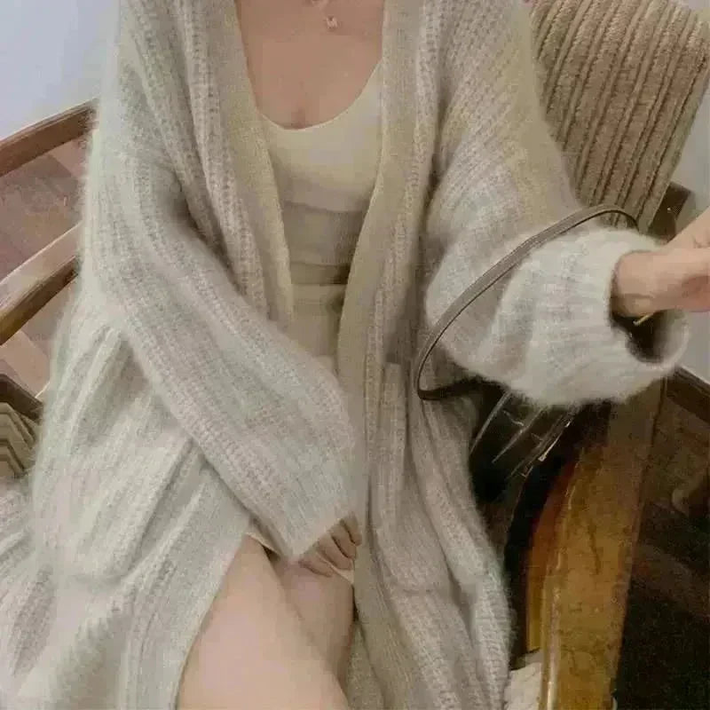 New Style Women Autumn Winter Fleece Long Kimono Sweater Jacket coat - EX-STOCK CANADA