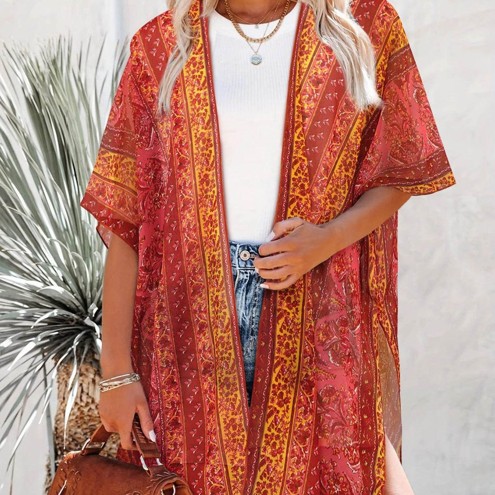 Spring Summer Printed Sun Protection Beach Kimono Cardigan Blouse top Women - EX-STOCK Canada