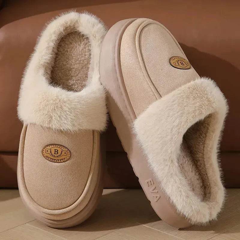 Winter Plush Slippers For Men Casual All-match Warm Suede House Shoes Indoor Non-slip Floor Bedroom Slipper - EX-STOCK Canada