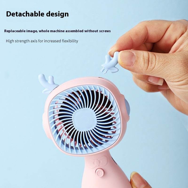 Small Handheld Fan Desktop Cartoon Mini Electric Usb Student Portable Gift - EX-STOCK Canada