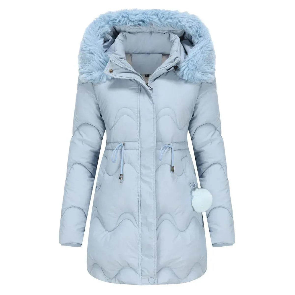 Autumn Winter Fur Collar cotton padded long winter jacket for women - EX-STOCK Canada