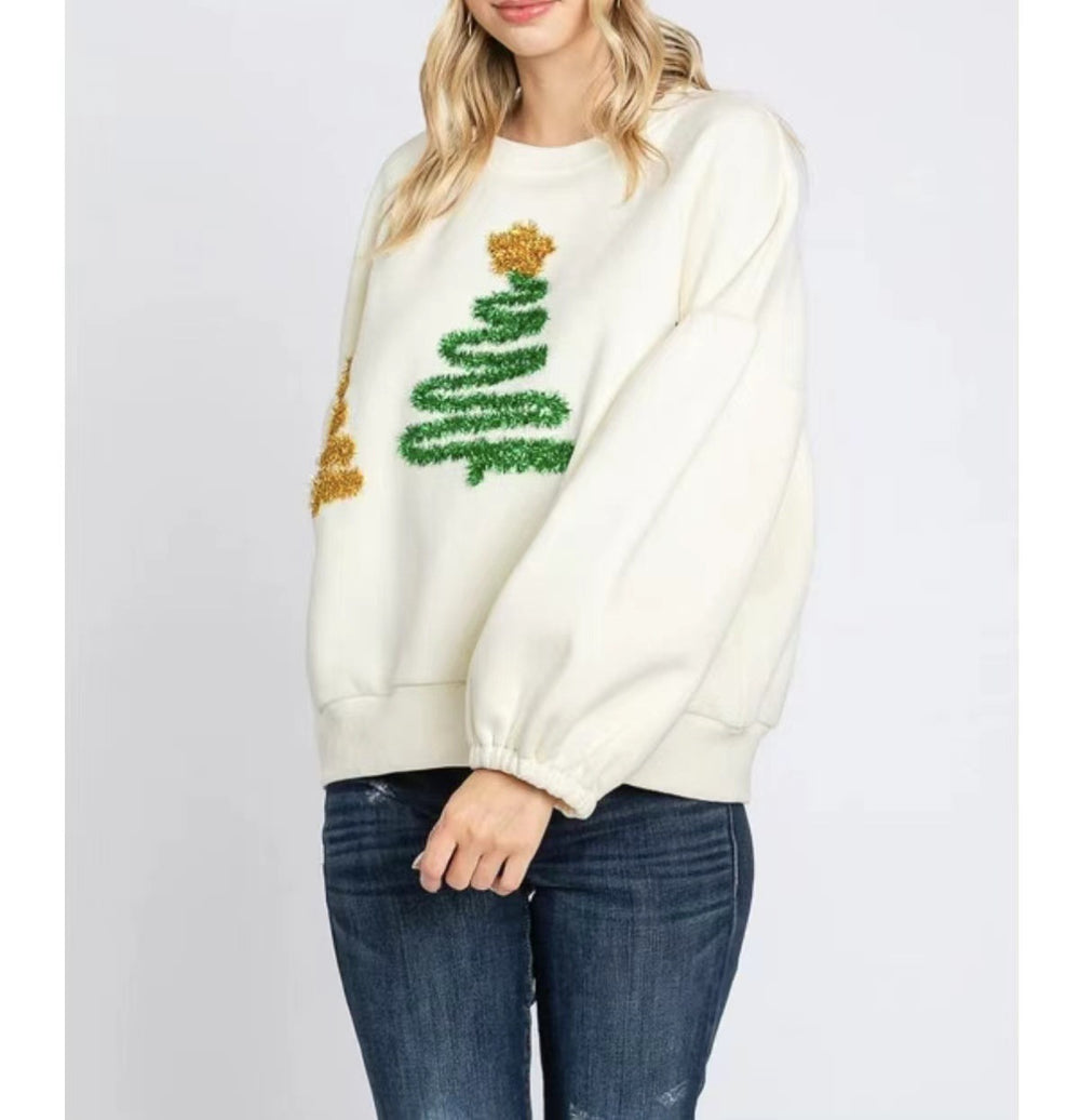 Women's Christmas Tree Casual Pullover Long Sleeve Sweater EX-STOCK Canada