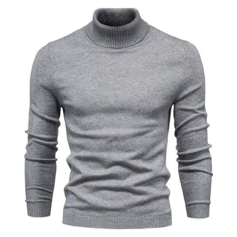 Men's Plain Slim Pullover Polo Sweatshirt Turtleneck Sweater Winter Casual Tops Men - EX-STOCK Canada