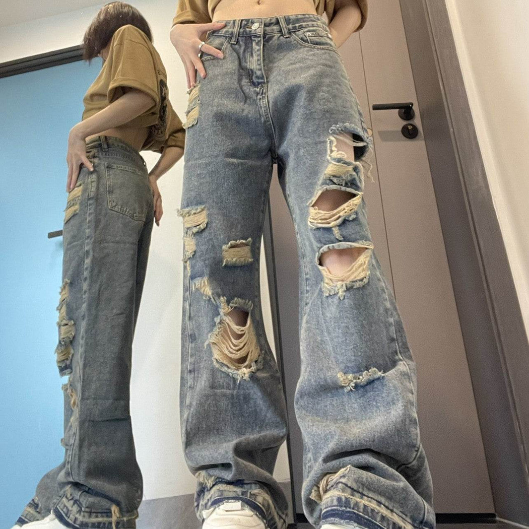 Ripped Jeans For Women Baggy Denim Boyfriend Jeans - EX-STOCK Canada