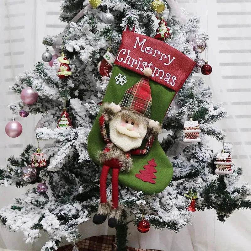 2024 New Year Xmas Big Stockings Set Decorations Christmas 3D Plush Big Sock Christmas Tree Pendant Decorating Supplies - EX-STOCK Canada