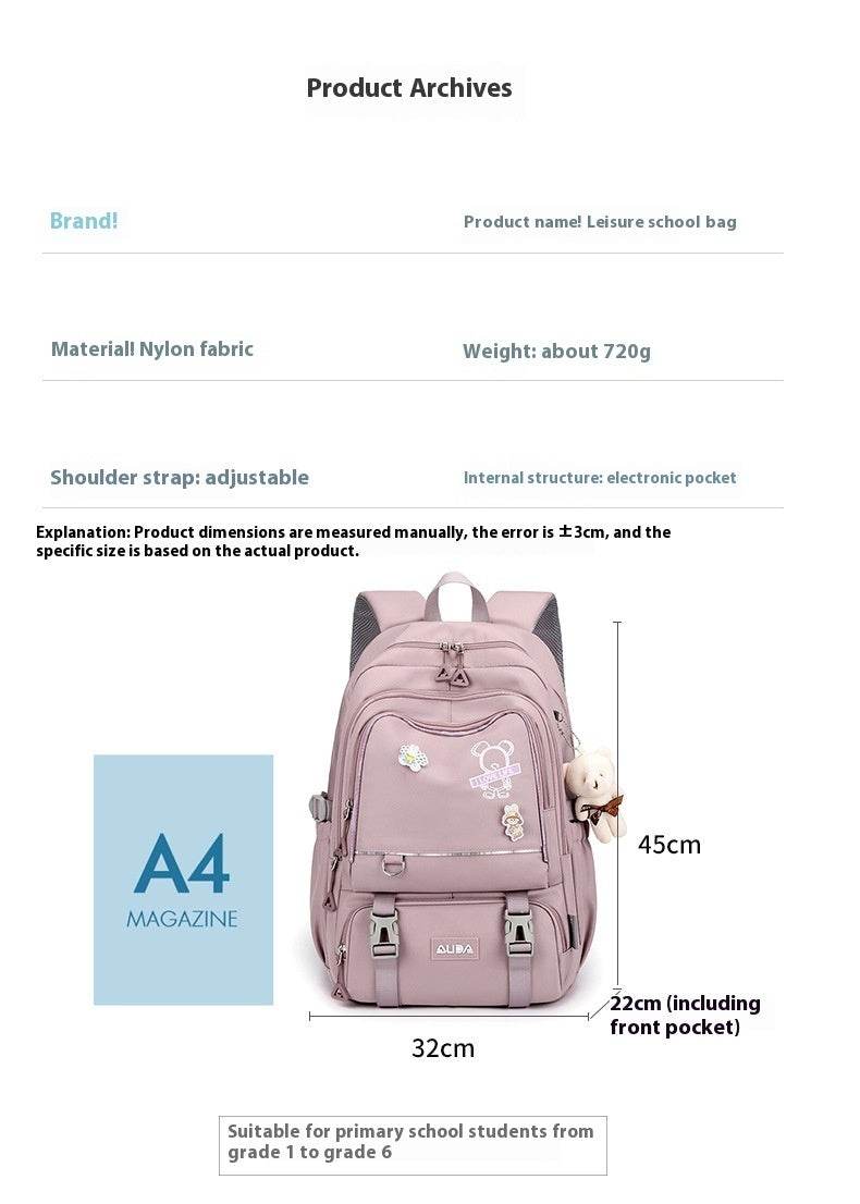 Large Capacity Lightweight Spine-protective Girls Backpack - EX-STOCK Canada