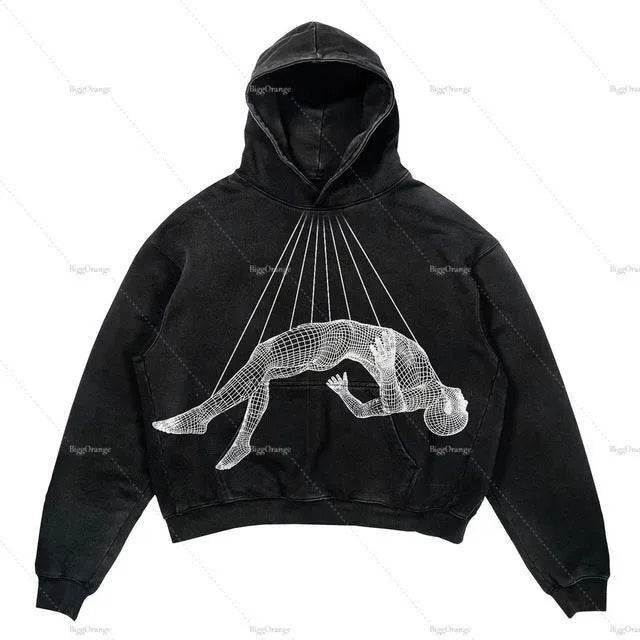 Men's And Women's Fashion Punk Design Fleece Printed Hoodie top - EX-STOCK Canada
