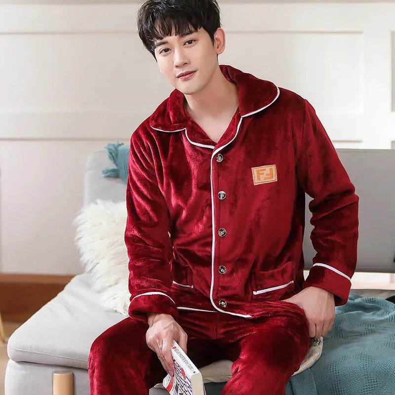 Flannel warm and thickened men's pajamas - EX-STOCK Canada
