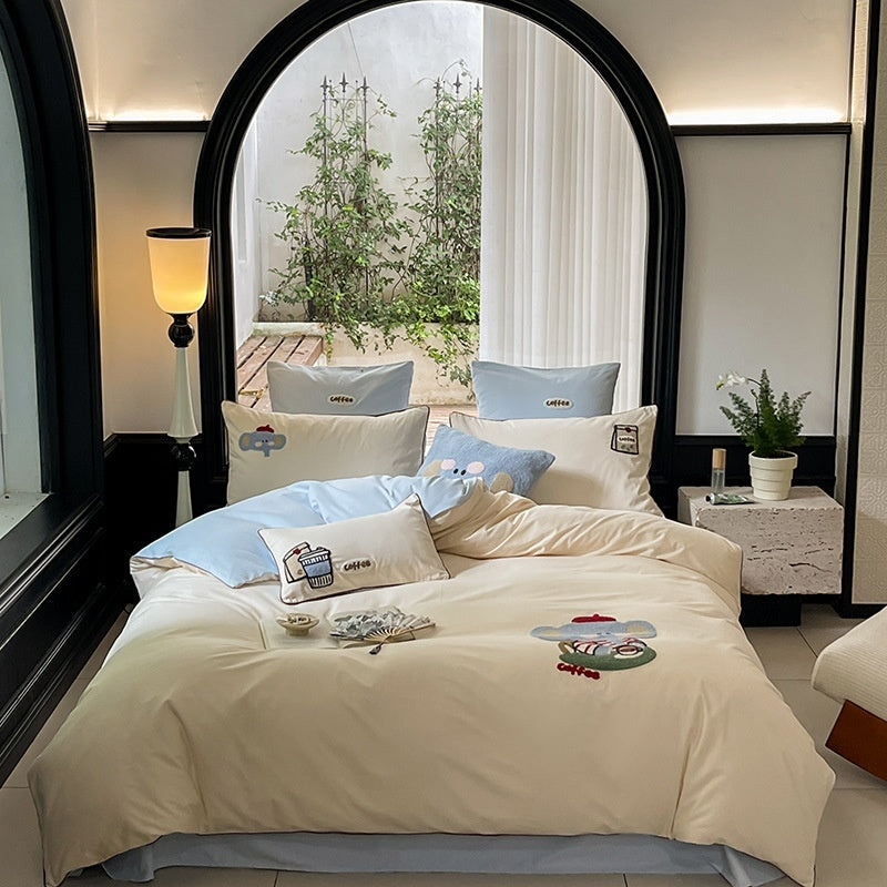 Cartoon Cute Style Cotton Sanding Duvet Cover Bed Sheet Bedding EX-STOCK Canada