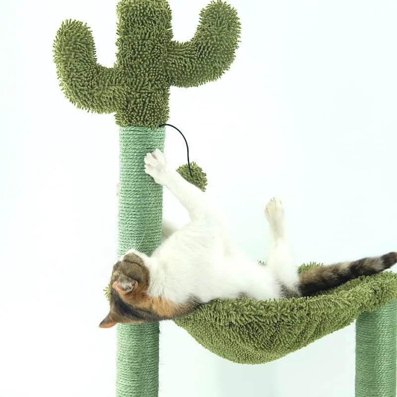 Sisal Cactus Cat Tree With Hammock Cat Climbing Frame - EX-STOCK Canada