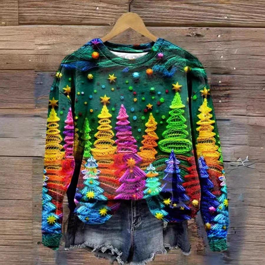 Women's Versatile Christmas 3D Digital Print Sweatshirt EX-STOCK Canada