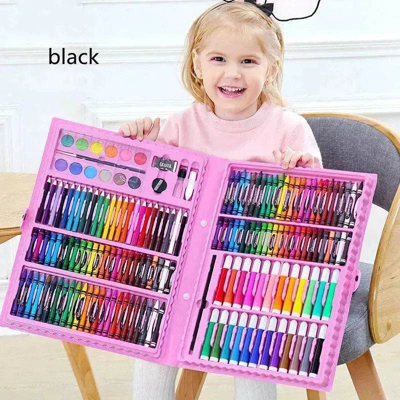 Double Panel Easel Version Watercolor Pen Set Brush Crayon Oil Pastel Children Painting Coloring Drawing Art set. - EX-STOCK Canada