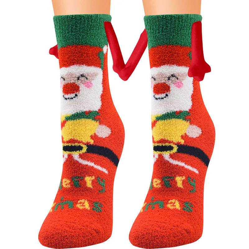 Soft Carton Christmas-themed Fleece Winter Home socks for Women - EX-STOCK Canada
