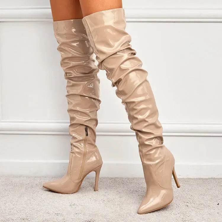 Knee High Long Boots Women Fashion Super High Heel Party Shoes - EX-STOCK CANADA