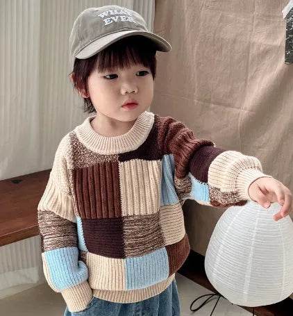 Kids Winter Thick Knitted Sweater top Crew neck Children - EX-STOCK Canada