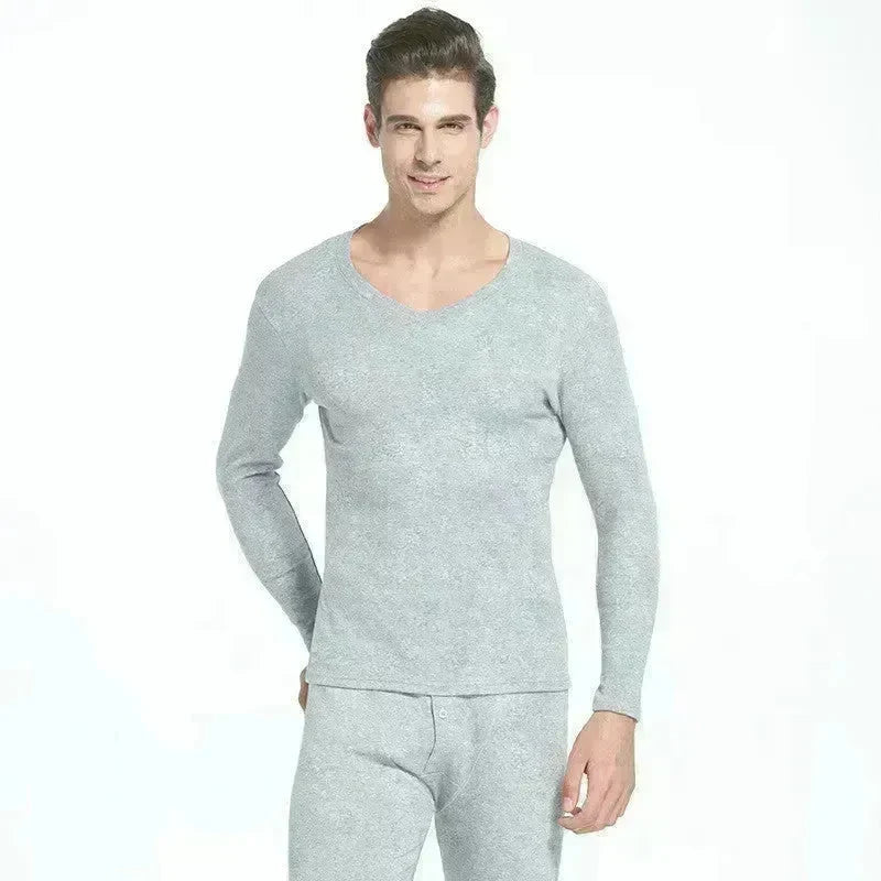 2pcs Cotton Thermal underwear Long John Loungewear Outfit set men - EX-STOCK CANADA
