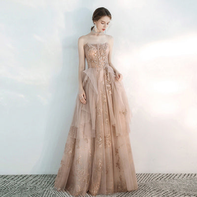 Toast Dress Female Wedding Bridesmaids Breast Wipe Long Skirt Dinner Annual Meeting Host EX-STOCK Canada