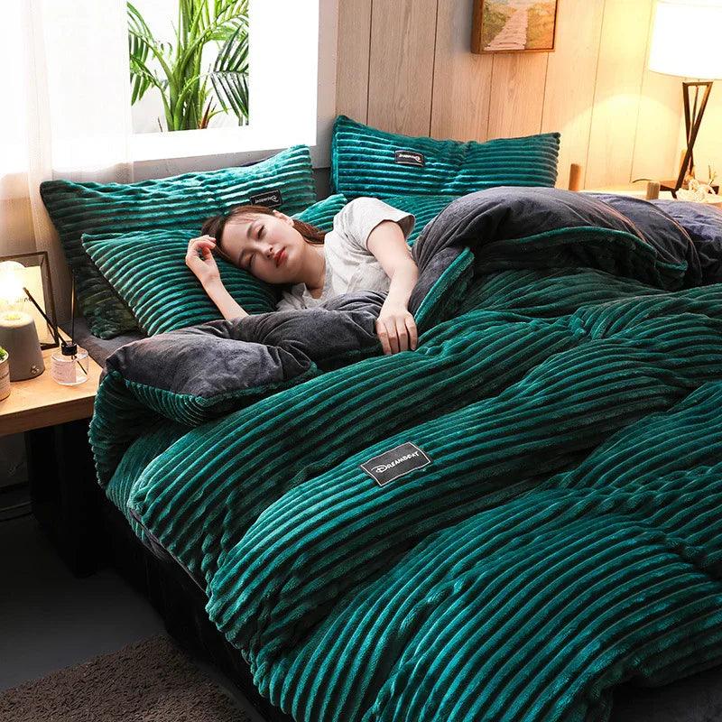 Housse de couette en velours double face en flanelle pour l'hiverEX-STOCK Canada