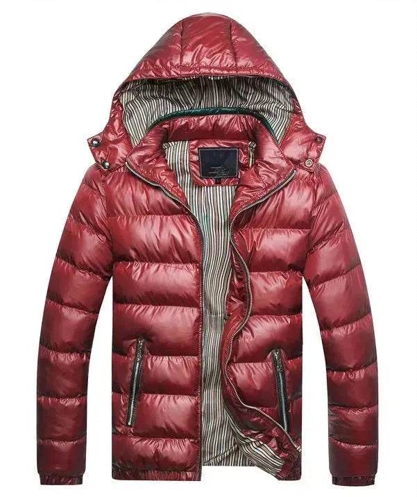 Winter leather Puffer coat for men Hooded padded Winter jacket for men - EX-STOCK Canada