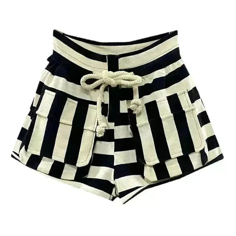 Striped Casual Cargo Shorts Women Hot Pants - EX-STOCK CANADA