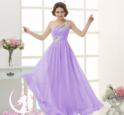 Evening dress one-shoulder dinner banquet long banquet EX-STOCK Canada